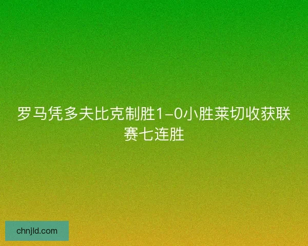 罗马凭多夫比克制胜1-0小胜莱切收获联赛七连胜